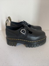 Dr. Martens Audrick Nappa Lux Platform Mary Jane Shoes UK Size 6 Black