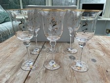 6 x NEW Pip Studio Wine Glasses Christmas Gold stars and stag decoration