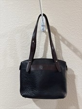 Vintage Chesneau Black & Brown Genuine Leather Shoulder Bag Made in Ireland