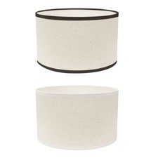 Light Shade Linen Trim Lampshade Drum Pendant Ceiling Light Lightshade LED Bulb