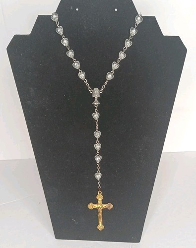 Vintage clear rosary old - vintage,