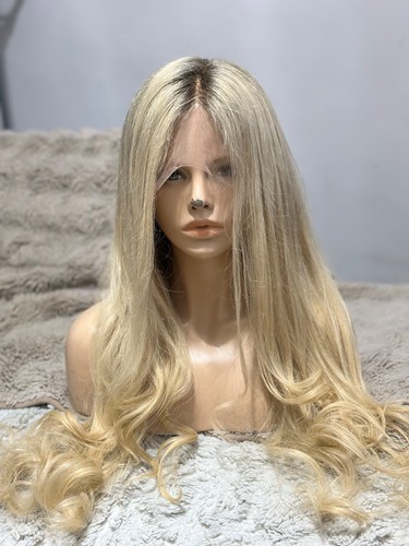 Ash blonde rooted full - rooted,