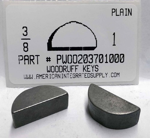 152 8x1 woodruff keys steel - 3/8x1,
