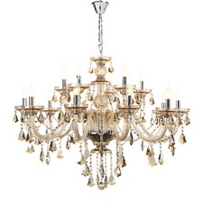 15 Arms cognac crystal chandelier ceiling light pendant ceiling light E14 UK