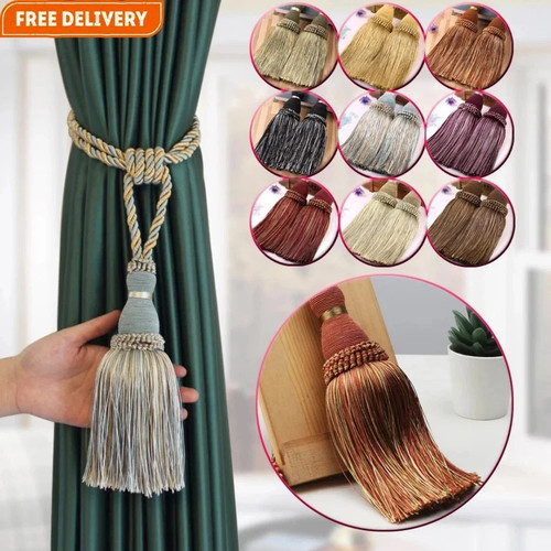Tassel curtain holdbacks - tassel, rope