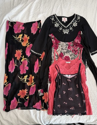 Black pink flower cami - , top