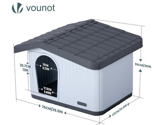 Vounot dog house weatherproof - dog, house,