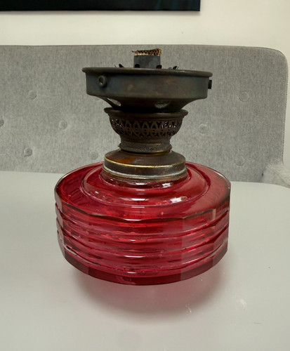 Antique cranberry cut - glass, 3