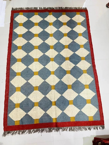 Handmade wool jute kilim - jute,