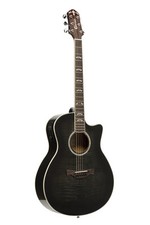 Crafter Cutaway Small Jumbo Electro Acoustic Guitar, Transparent Black NOBLE TBK