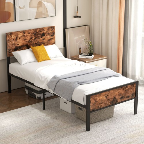 Single size platform bed - bed, metal
