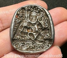 1.6'' Old Tibetan Buddhism meteoritic iron Vaishravana On Lion Protector Deity