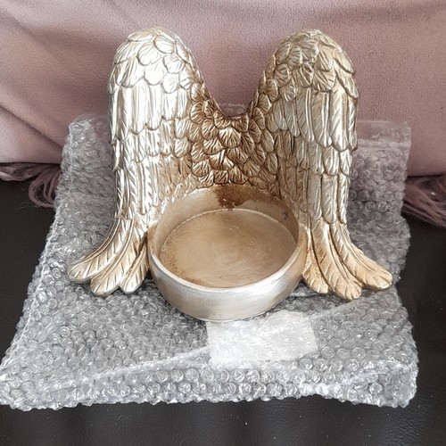 Silver metal angel wings tea - angel,