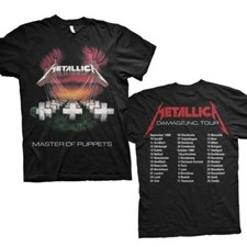 Metallica T Shirt Master of Puppets European Tour 86 Official Black Metal MOP