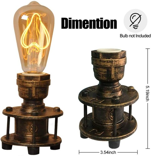Vintage industrial table - table, lamp