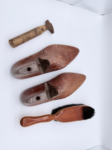 Antique wooden shoe lasts size - wooden,