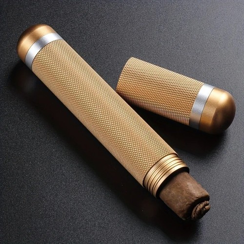 Metal humidor cigar tube - metal,