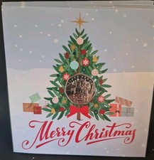 Snowman & Santa 2024 Guernsey 50p Coin Christmas Card BU + Envelope *1ST CLASS*