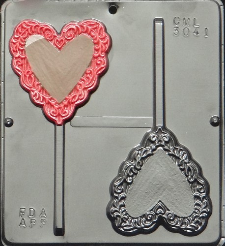 Heart with lace trim lollipop - lace,