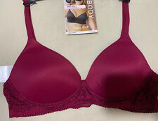 M&S BODY SUMPTUOUSLY SOFT NONWIRED FULL CUP BRA With LACE In DARK RASPBERRY 32D
