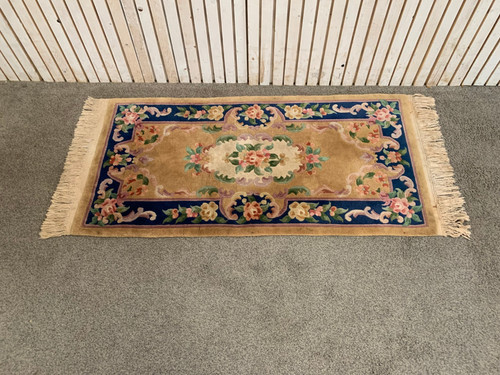Chinese wool rug blue - a,