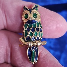 Vintage Horned Owl Enamel