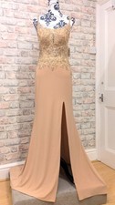 Beautiful Morilee beaded beige