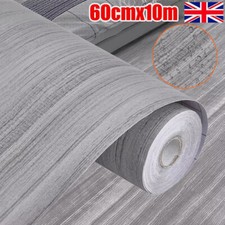 Kitchen & Bathroom Lino Grey Wood Effect Waterproof Vinyl Flooring Roll Deco 10M
