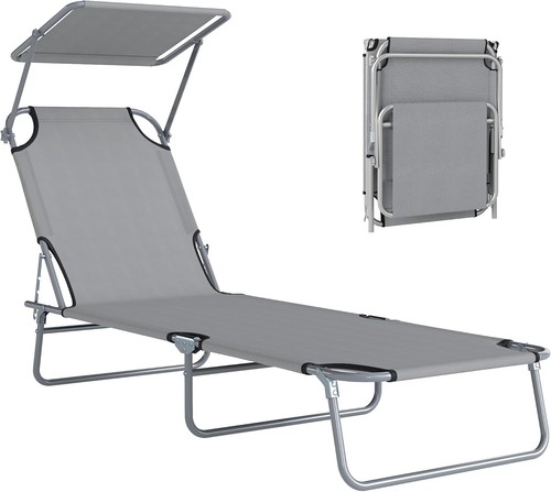 Folding sun lounger with - lounger,