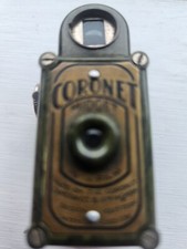 Antique Coronet Midget / Miniature 16MM Camera Green Mottled Bakelite / Art Deco