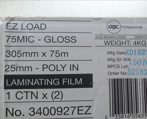 Gbc load laminating film - laminating,