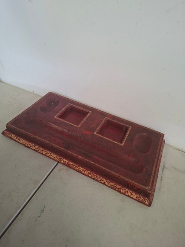 Vintage antique leather tidy - vintage,