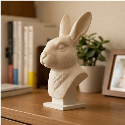 Satin rabbit bust sculpture - bust,