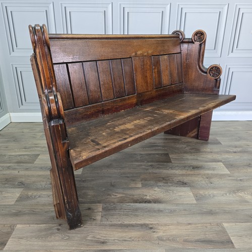 Antique church pew carved - pew,