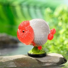 Animal Heavenly Body Red Head Ranchu Goldfish Statue Carassius auratus