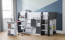 Charcoal white 3ft mid - charcoal,
