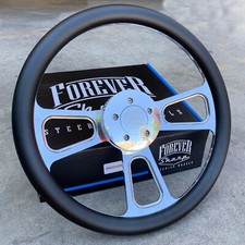 16 Inch billet Semi Truck Steering Wheel with Black Vinyl Grip - 5 Hole