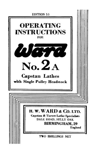 Ward capstan lathe - ward,