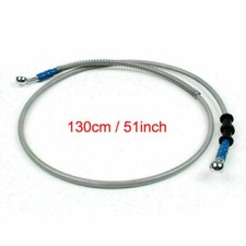 130cm/51" M10 Brake Oil Hose Line Banjo Fitting Stainless Steel End UK T9