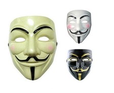 Anonymous Face Mask V Vendetta Guy Fawkes Hacker Adults Halloween Fancy Dress