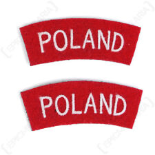 Poland Shoulder Titles - WW2 Repro British Patches Badges Army Sleeve Flash Arm