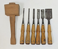 Buck Brothers Vintage Wood Handle Chisel Carving Tools 8 piece Set