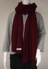 CASHMERE SCARF Bordeaux Red Burgundy Shawl Wrap Natural Cashmere men/women