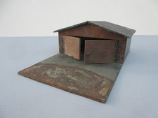 Artisan homemade vintage little wooden toy farm shed barn building garage
