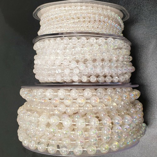 Iridescent pearl bead string - iridescent,