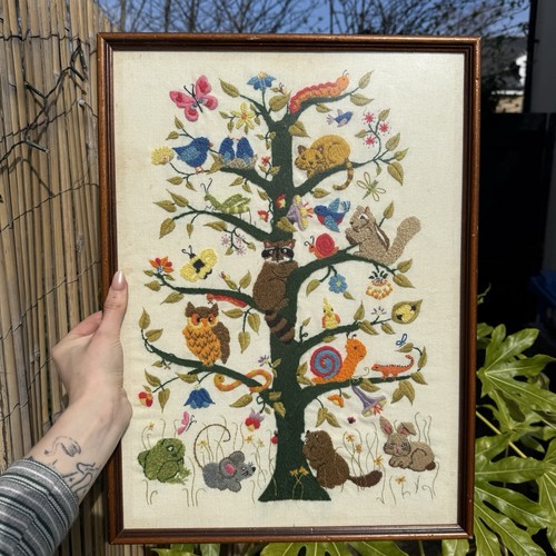 Vintage tree life wool work - tree, of