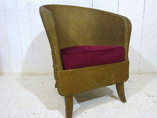 1950's Lloyd Loom Bedroom Chair with Velvet Seat Pad 