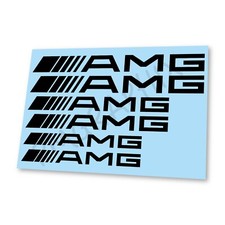 AMG PREMIUM HIGH TEMP BRAKE CALIPER DECALS X6 BLACK