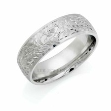 HAND ENGRAVED PLATINUM MENS