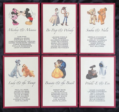 Disney wedding table - table, plan